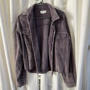 Purple cropped corduroy jacket